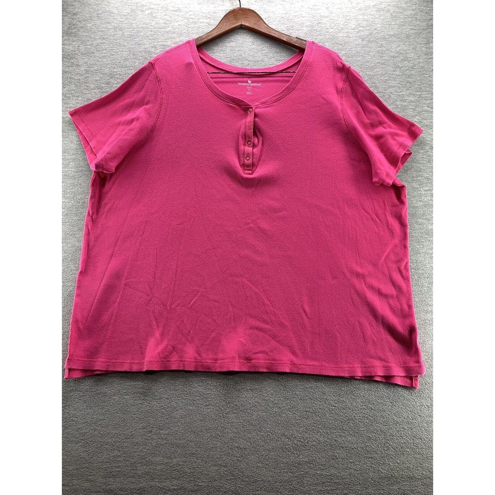 Women Within Pink Short Sleeve Shirt Size 3X